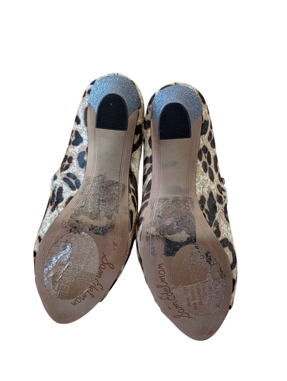 Sam Edelman Leopard Print Pony Hair High Heel Glitter Ankle Boot Size 8 - Picture 7 of 11